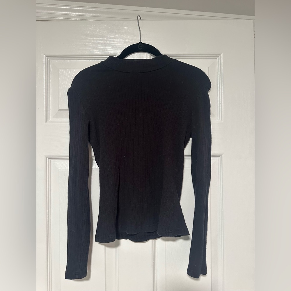 SHEIN Black Ribbed Turtleneck